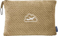 BEDELITE Travel Blanket with Bag, Ultra-Soft Jacquard Fleece Blanket with Luggage Sleeve & Backpack Clip, Airplane Blanket Travel Essentials, Camel