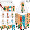 Loopeer 24 Sets/96 Pcs Christmas Hand Cream and Lip Balm Gift Set for Women Bulk Mini Hand Lotion Travel Size for Dry Skin Stocking Stuffers with Greeting Card Organza Bags for Coworker Employee