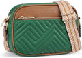 BOSTANTEN Quilted Crossbody Bags for Women Vegan Leather Purses Shoulder Handbags with Wide Strap