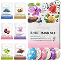 VIABEAUTY 6 Pack of Sheet Face Masks Skincare - Collagen Face Mask Sheets with Hyaluronic Acid, Vitamin C, Snail Mucin - Facial Sheet Mask for Hydrating, Moisturizing, Rejuvenating