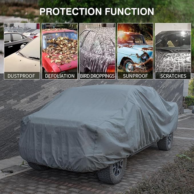 Leader Accessories Truck Car Covers for Automobiles All-Weather Limited Waterproof, Breathable Full-Exterior Covers for Indoor and Outdoor Use, Fits Pick Up 211"-240"