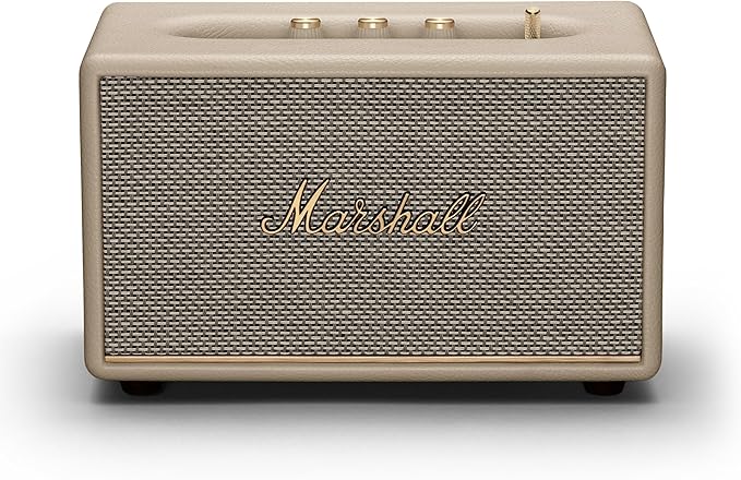 Marshall Acton III Bluetooth Home Speaker - Loud Stereo Sound with Bass and Treble Controls | Plug-in Powered | 3.5mm Aux Input - Cream