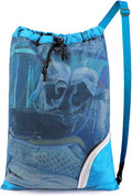BeeGreen Mesh Drawstring Bag Swim Backpack for Beach Pool Sports Gym Draw String Cinch Bags for Swimming Soccer Basketball Gear Teal