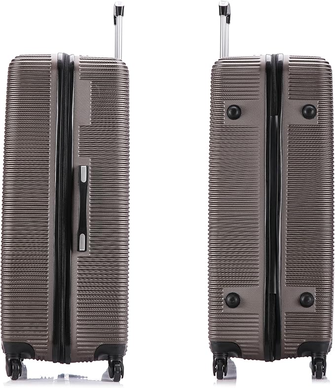 InUSA ROYAL Hardside Spinner Luggage with Ergonomic Handles | Spacious Travel Suitcase with Four Spinner Wheels and Studs | 32 Inch Extra Large Spinner Luggage | Brown