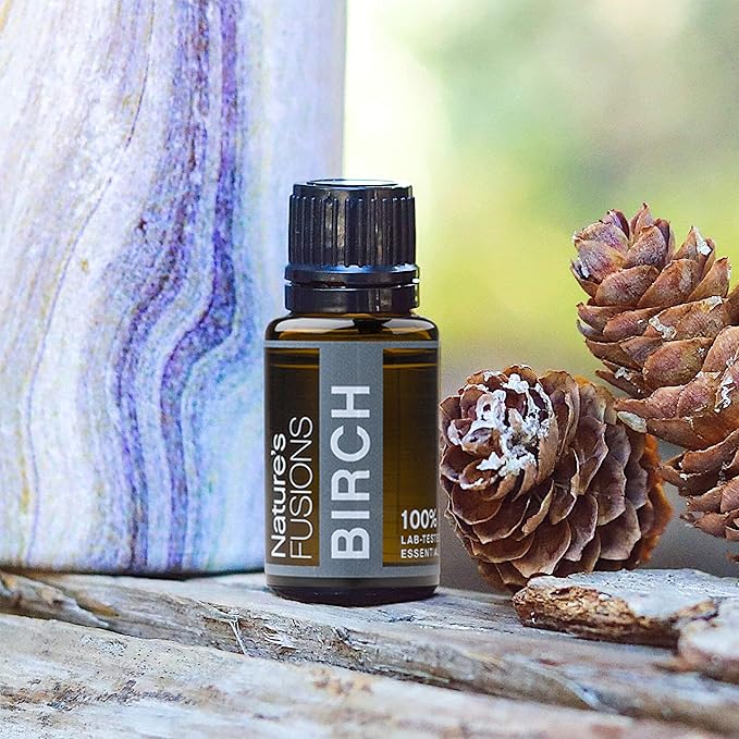 Nature’s Fusions Sweet Birch Essential Oil for Pain, Muscle Relief and Skin Care - 3rd Party Tested - Guaranteed 100% Pure and Natural Therapeutic Grade 15ml - Aromatherapy and Topical