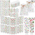 12 Sets/72 Pcs Christmas Party Favors Christmas Hand Cream Body Lotion Lip Balm Nail File Gifts Set Xmas Stocking Stuffers Travel Size Lotion Bulk Holiday Party Supplies for Coworkers Women Adults