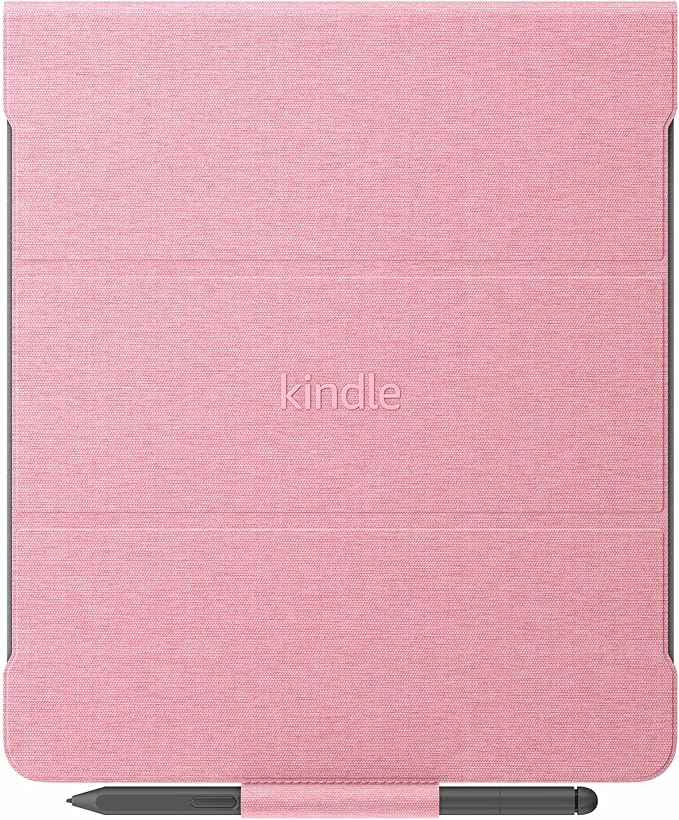 Amazon Kindle Scribe Fabric Folio Cover with Magnetic Attach, Sleek Protective Case - Rose