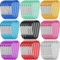 Shimeyao 180 Pcs Small Aluminum Clip Keychain Buckle Clip Bulk Mini Aluminum Ring Shape Small Lock Spring Snap Hook