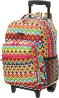 Rockland Double Handle 17" Rolling Backpack, Tribal