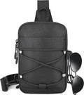 MOZETO Mini Sling Bag, Mens Travel Hidden Anti-theft Pocket Small Crossbody Bag, Water Resistant Phone Holder Casual Utility Chest Side Pack | Anti-Theft, Credit Card Slot, Lightweight, Water Resistant, Detachable Strap