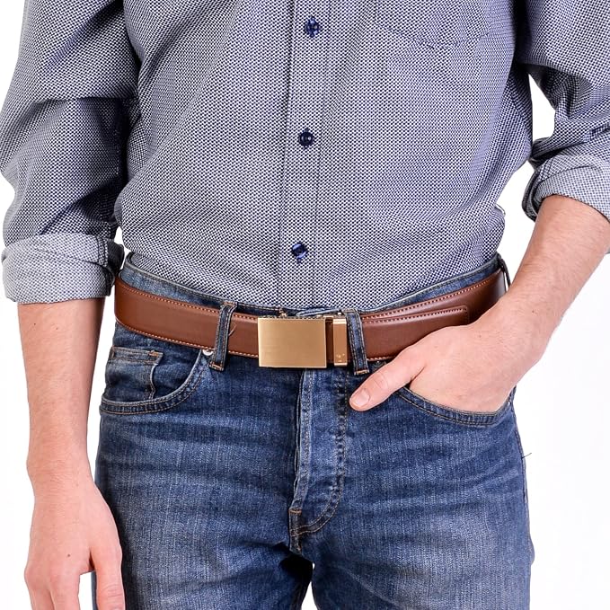Mission Belt Men's Leather Ratchet Belt, 40mm Metal Collection