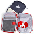 2 Pcs Travel First Aid Bag Empty Portable Storage - Small Medical Bag Empty with Multiple Compartments, 7.1x5.1" Small First Aid Pouch with Zipper Closure - Outdoor Adventure Gift for Camping & Hiking