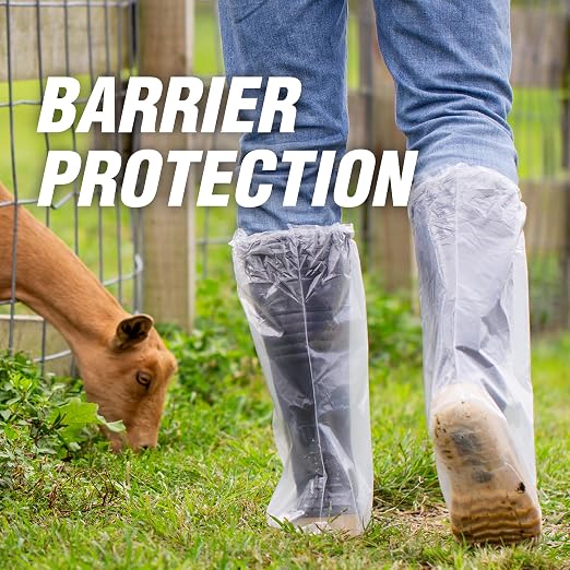 SHARPLEX 3 MIL Elastic Top Protective Boot Cover for Farm Operations, Biosecurity and Barrier Protection, Bag of 50 (25 Pairs), XL, 15.75” Long, 19.68” High