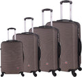 InUSA ROYAL Hardside Luggage Set with Spinner Wheel | Spacious Travel Suitcases with Ergonomic GEL Handle and Studs | (20/24/28/32) 4 Piece Luggage Set | Brown
