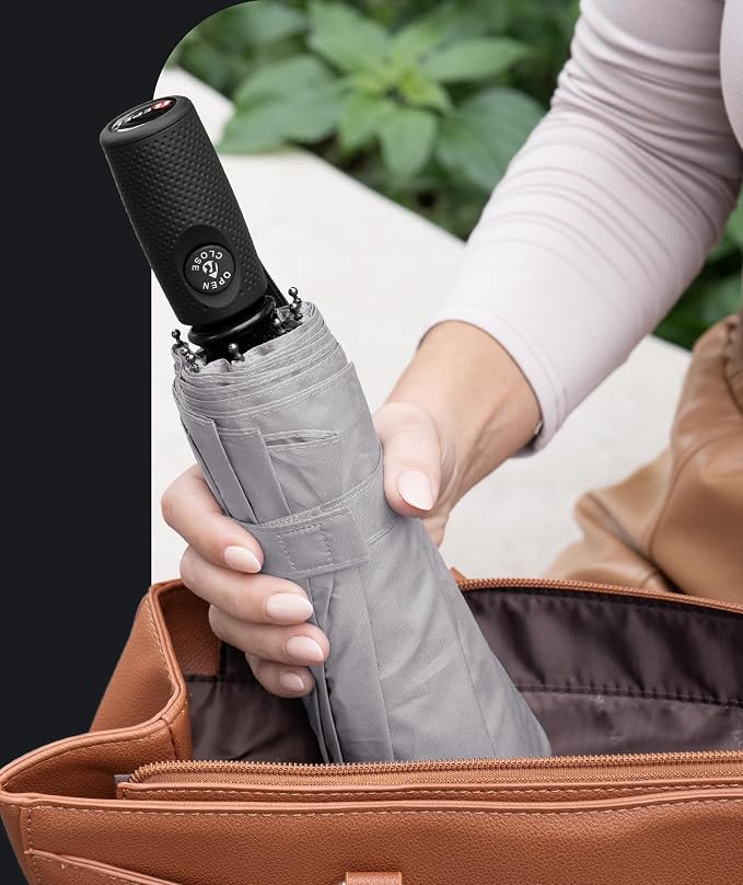 Repel Windproof Travel Umbrella - Compact & Withstands Winds up to 100MPH , Strongest Premium Auto Folding Umbrella for Rain and Sun - Durable, Light & Portable for Women & Men , Fits Backpack & Cars