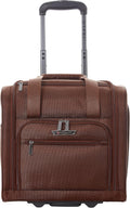 TPRC 15” Underseat Carry-On Luggage Airline Approved Personal Item with USB Charging Port, Brown