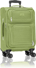 U.S. Traveler Rio Lightweight Softside Rolling Carry-on Suitcase, 4-Wheel Single, Light Green
