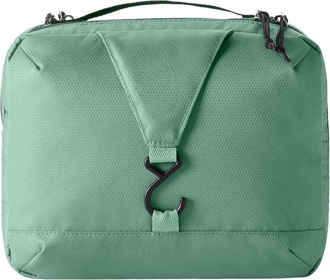Eagle Creek Pack-It Trifold Toiletry Kit - Dopp Kit Toiletry Organizer with Padded Interior, Durable Hanging Hook & Large Compartments - Water Resistant & Washable - Willow Green