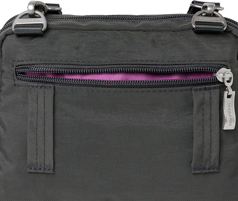 Baggallini Triple Zip Small Crossbody Bag for Women - Lightweight Convertible Fanny Pack Belt Bag