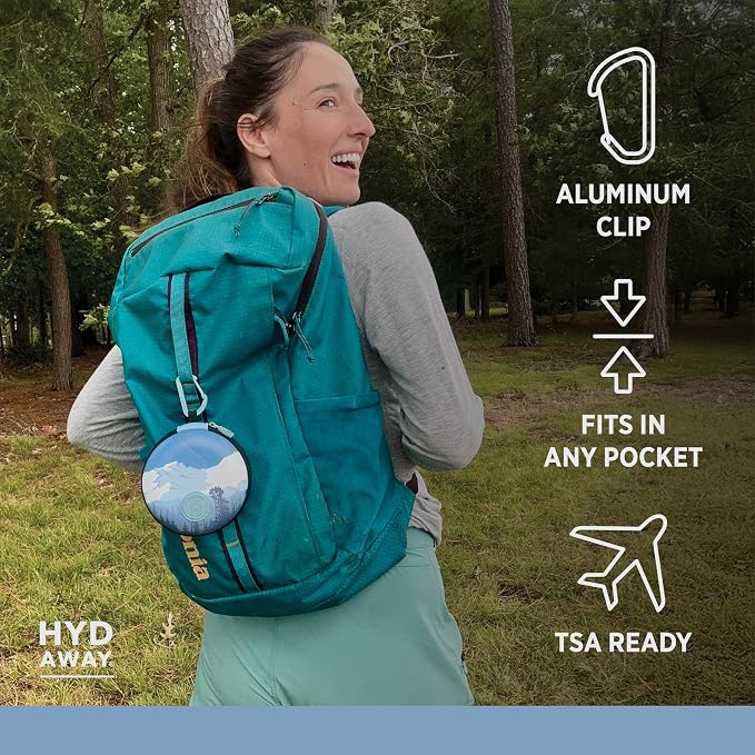 HYDAWAY Hydration Travel Pack - 25oz Collapsible Water Bottle with Flip-Top Lid and Protective Travel Case - BPA-Free, Leak-Resistant, Reusable Bottle for Traveling, Hiking, and Daily Use
