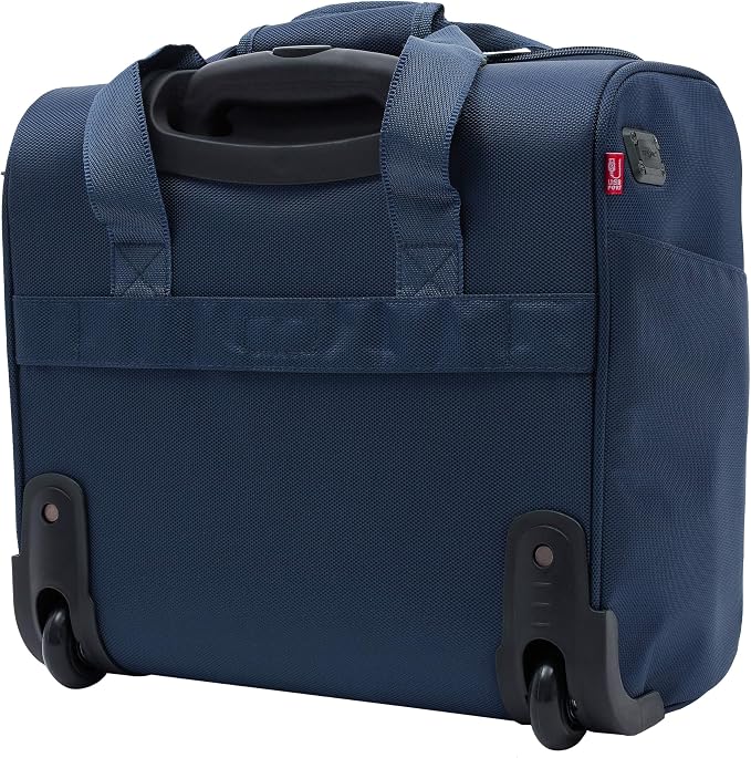 TPRC 15" Smart Underseat Carry-On Luggage with USB Charging Port, Navy Blue