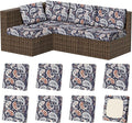8Pcs Stretch Patio Cushion Covers, Outdoor Couch & Sofa Replacement Slipcovers for Patio Furniture Cushion Covers, Washable Reusable Furniture Protector