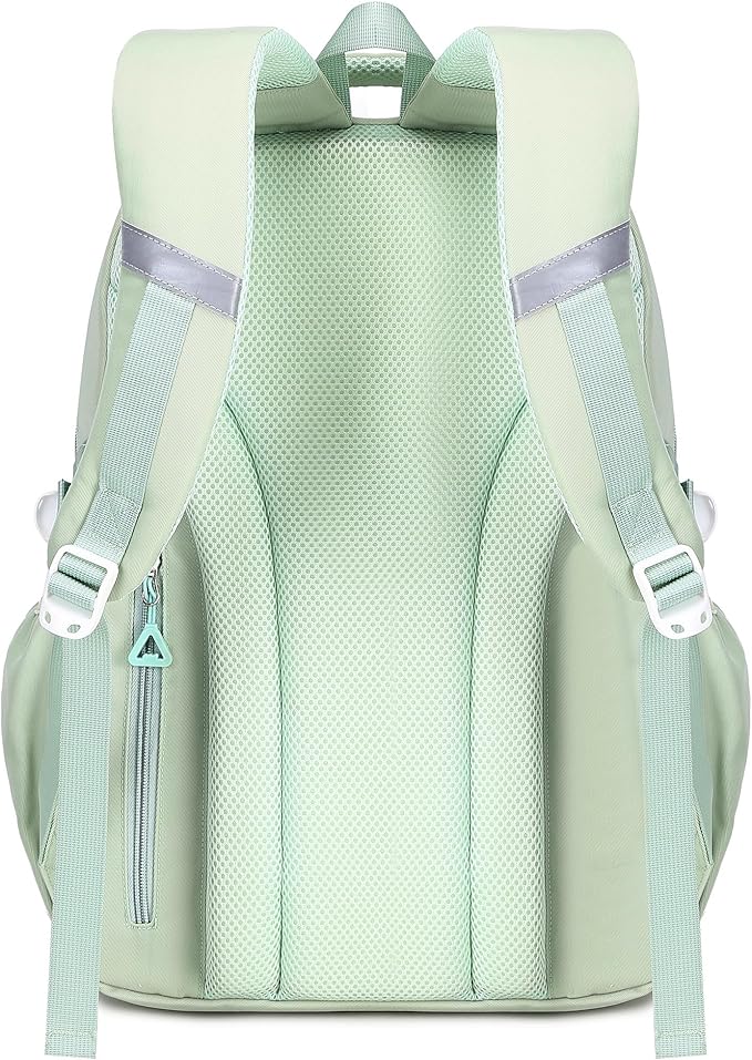 MUSEVOS Girls Backpack, Ideal School Backpack for Girls from Elementary to Teen Years, Kawaii Bookbag Cute Large Capacity, Checkered, Green