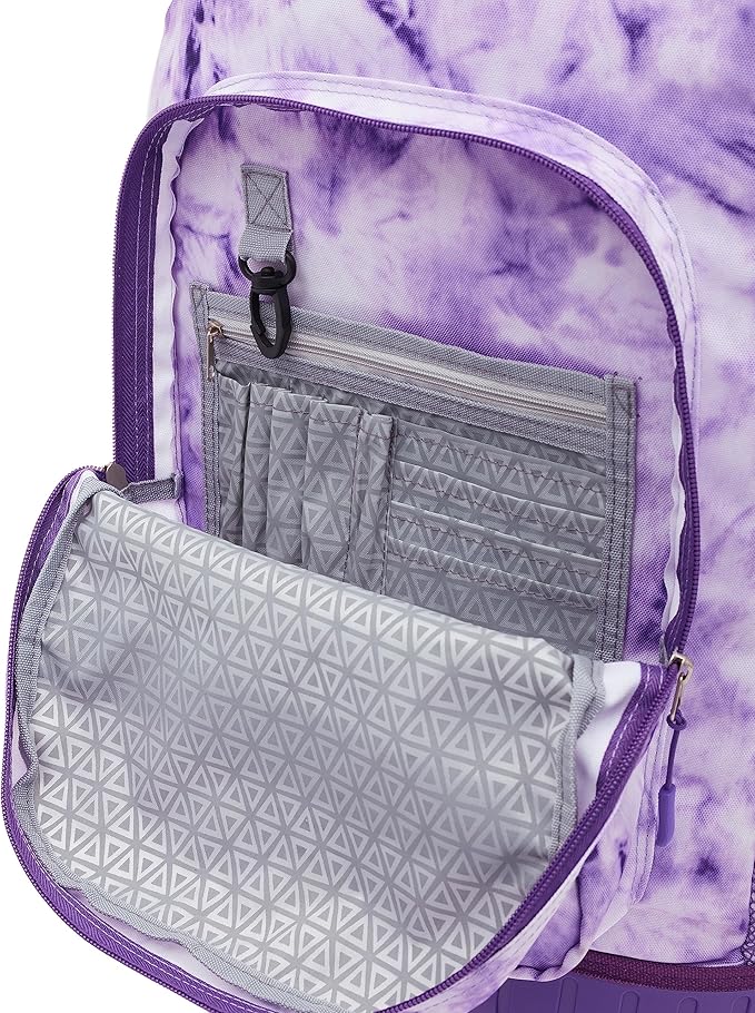 Travelers Club 18" Rolling Backpack with Shoulder Straps, Purple Tye