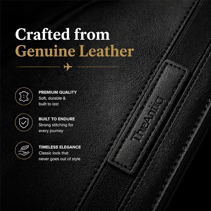Black Leather Long Passport Wallet - Travel Document Organizer with Card Slots ID Window Zipper Pocket Slim Passport Holder for Travel & Everyday Use, 5 x 9
