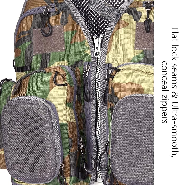 BASSDASH Strap Fishing Vest Adjustable for Men and Women, for Fly Bass Fishing and Outdoor Activities