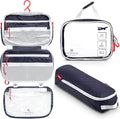 Toiletry Bag Kit 3 Piece Set: Hanging Travel Toiletry Bag + 311 TSA Cosmetic Liquid Bag + Accessory Organizer Pouch