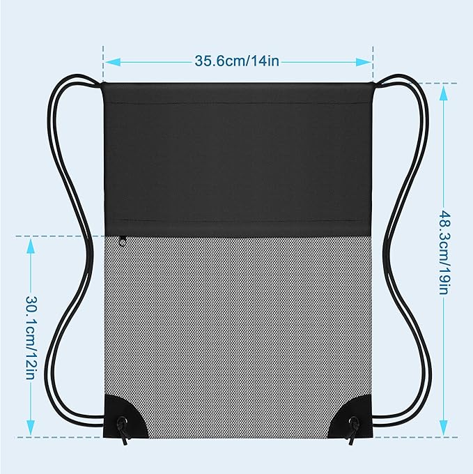 TILYMOL Drawstring Backpack Gym Bag - String Gym Bag for Men & Women, Lightweight Cinch Sports Sackpack for Beach, Travel, Yoga, Swimming, Black Gray