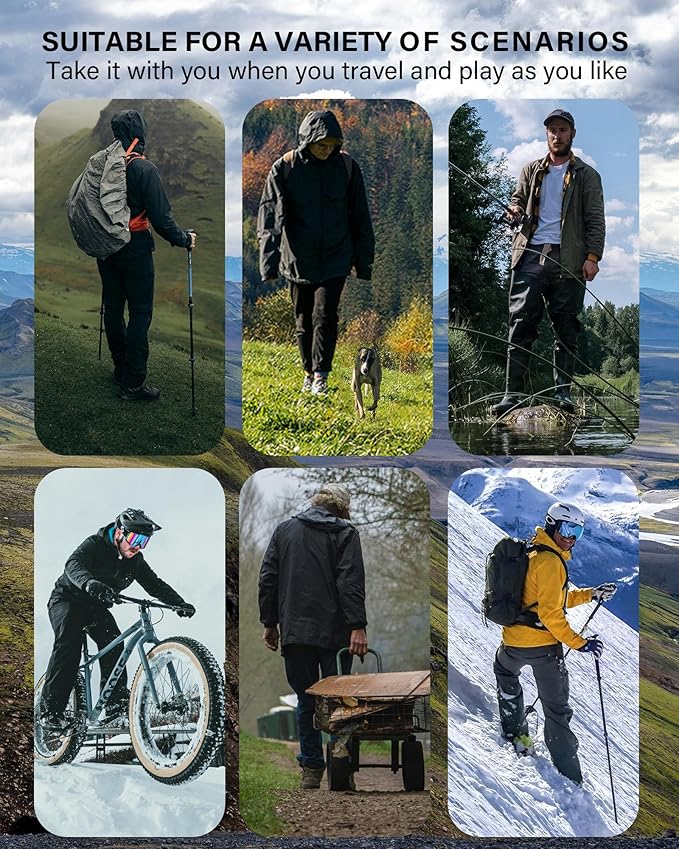 iCreek Rain Suit Waterproof Hooded Rain Gear Breathable Lightweight Packable Rain Jacket Pants Men Women for Hiking Fish Golf