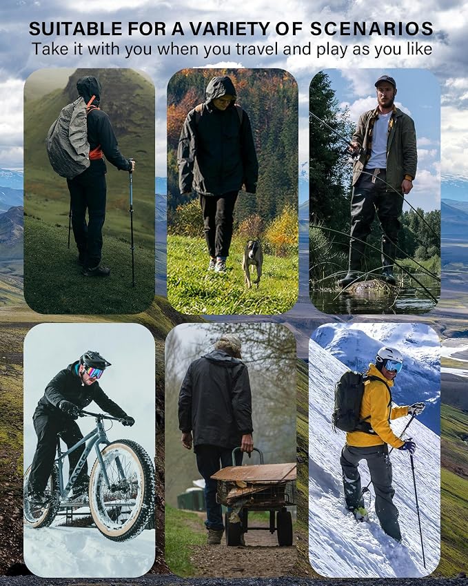 iCreek Rain Suit Waterproof Hooded Rain Gear Breathable Lightweight Packable Rain Jacket Pants Men Women for Hiking Fish Golf