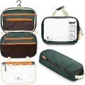 Toiletry Bag Kit 3 Piece Set: Hanging Travel Toiletry Bag + 311 TSA Cosmetic Liquid Bag + Accessory Organizer Pouch