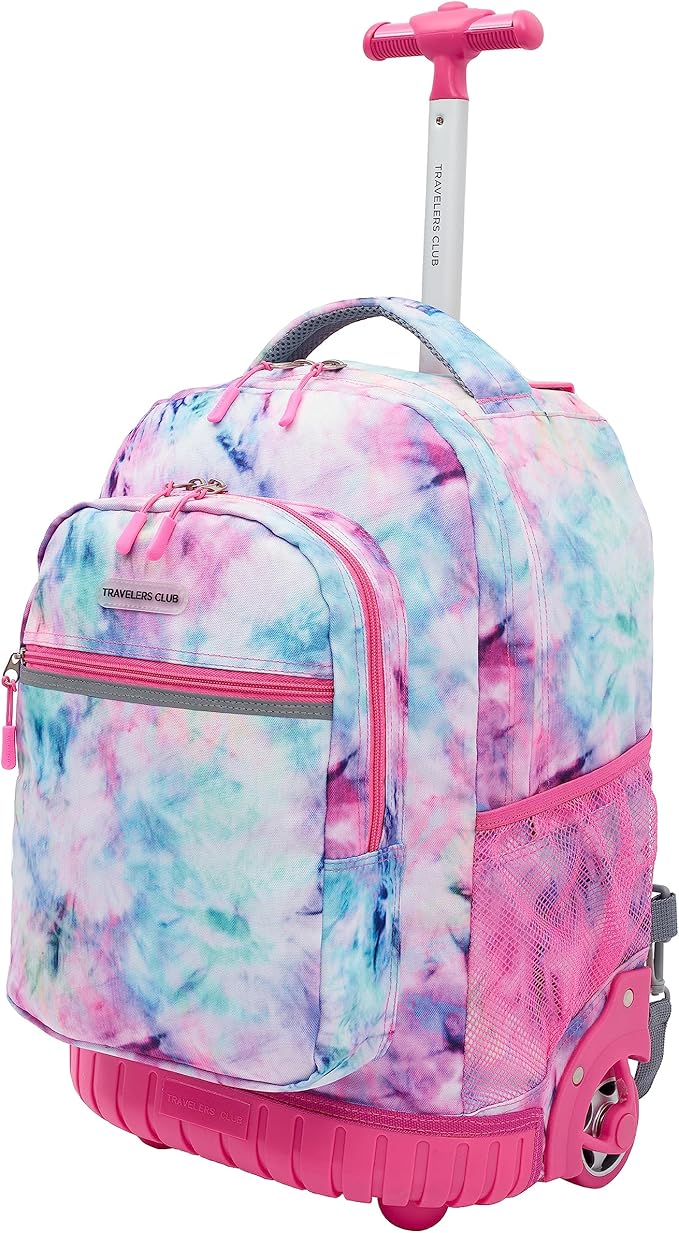 Travelers Club 18" Rolling Backpack with Shoulder Straps, Tye Dye