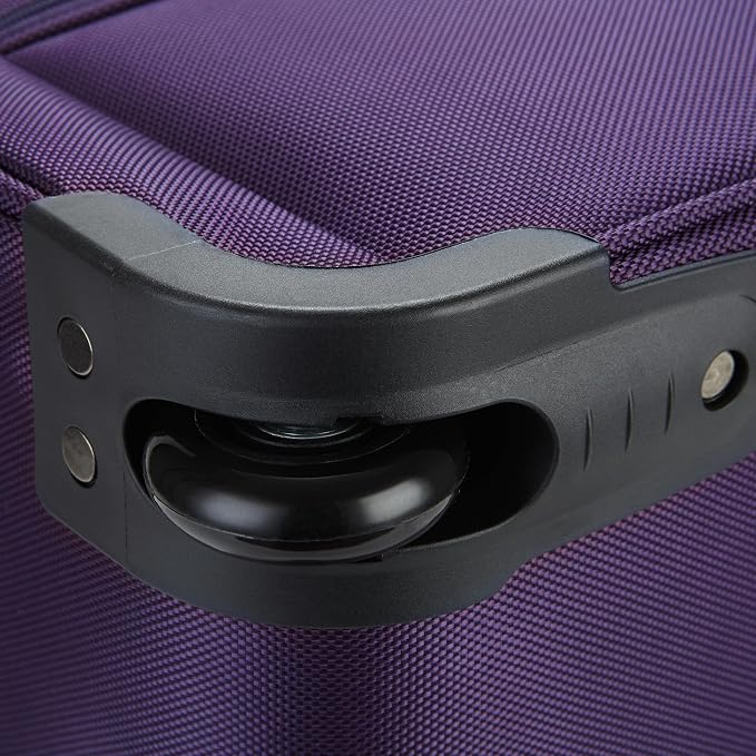 TPRC 15” Underseat Carry-On Luggage Airline Approved Personal Item with USB Charging Port, Purple