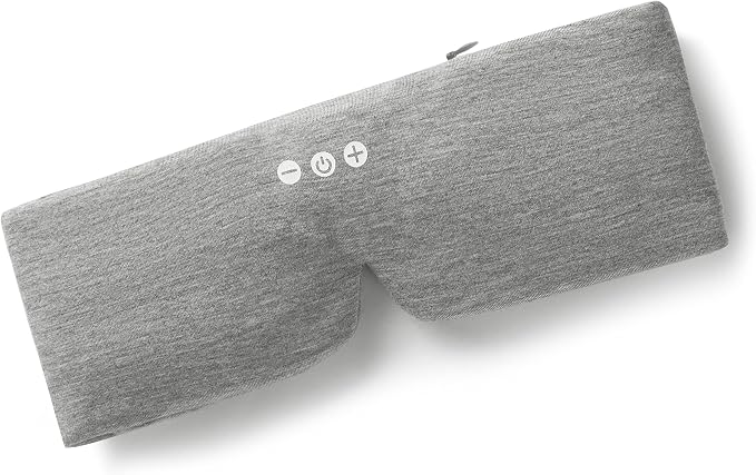 ALASKA BEAR Sleep Headphone Mask Bluetooth 5.2 HD Stereo Noise Reduction 3D Eye Mask for Sleeping Eye Contour Built-in Mask w/Thin Speakers Wireless Audio Sports Headgear(Gray)