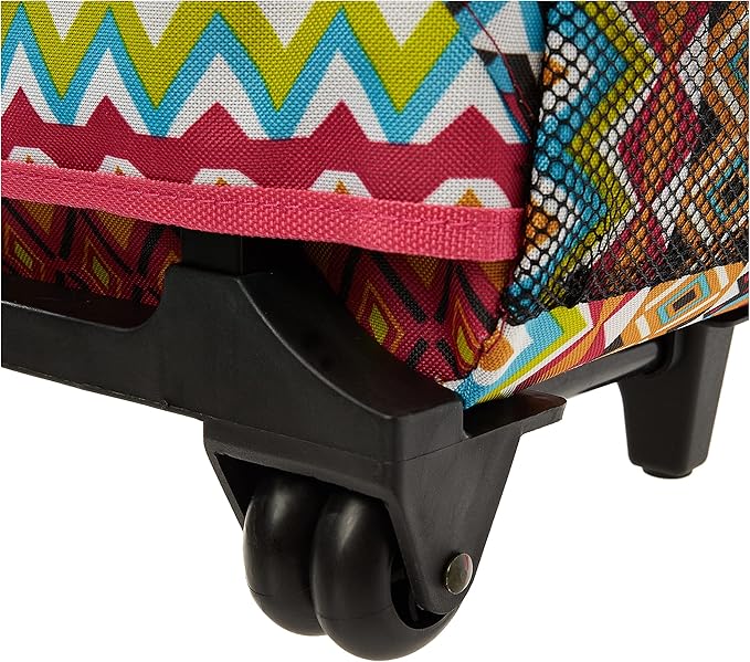 Rockland Double Handle 17" Rolling Backpack, Tribal
