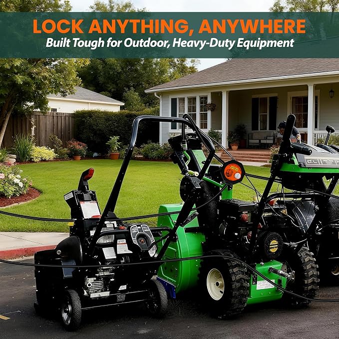 Heavy Duty Adjustable Cable Lock - 5' x 1/2" Security Cable with Dual Cinch, 4 Keys, All-Weather Protection for Bikes, Scooters, ATVs, Generators, Ladders, Tools & Outdoor Equipment
