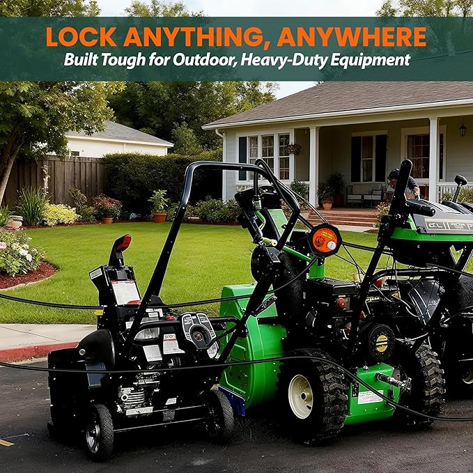 Heavy Duty Adjustable Cable Lock - 10' x 1/2" Security Cable with Dual Cinch, 4 Keys, All-Weather Protection for RV, Kayaks, Grill, Trail Cameras, Bike & Outdoor Gear