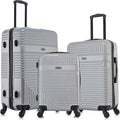 InUSA RESILIENCE Luggage with Spinner Wheels | Spacious Durable Lightweight Hardshell Suitcase, Travel Sets with Handle and Trolley | (20/24/28) 3 Piece Luggage Set | Silver