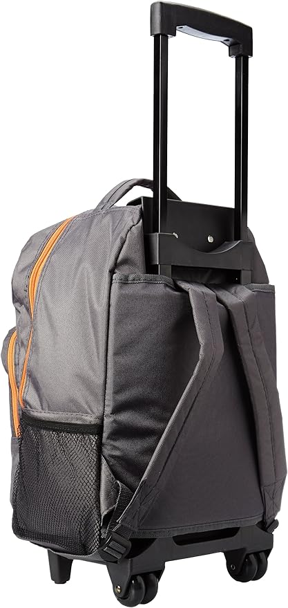 Rockland Double Handle 17" Rolling Backpack, Charcoal