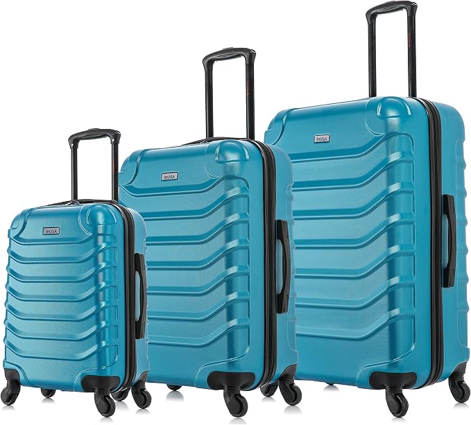 InUSA ENDURANCE Luggage with Spinner Wheels | Spacious Durable Lightweight Hardshell Suitcase, Travel Sets with Handle and Trolley | (20in, 24in, 28in) 3 Piece Luggage Set | Teal