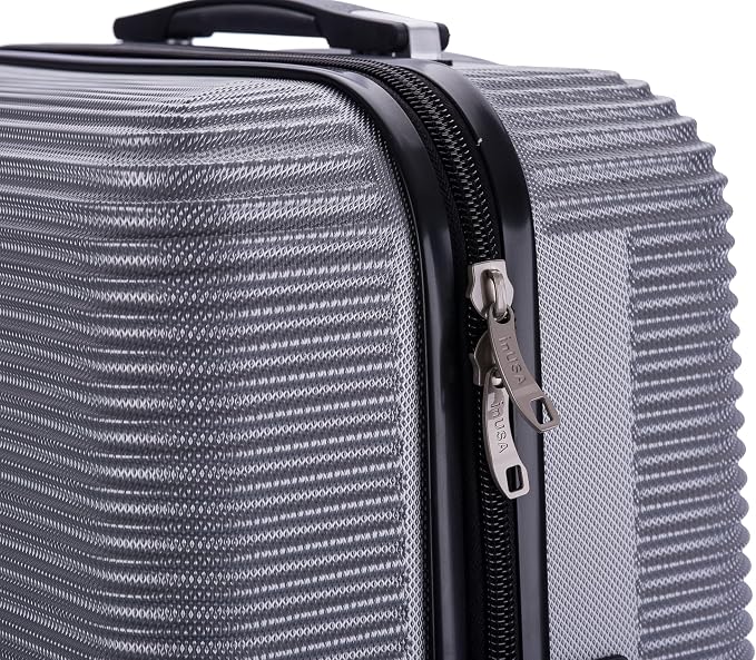 InUSA ROYAL Hardside Spinner Luggage with Ergonomic Handles | Spacious Travel Suitcase with Four Spinner Wheels and Studs | 24 Inch Medium Spinner Luggage | Silver