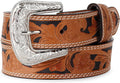 F&L CLASSIC mens Western full grain Leather belt Strap w/Snaps for Interchangeable Buckles, USA,