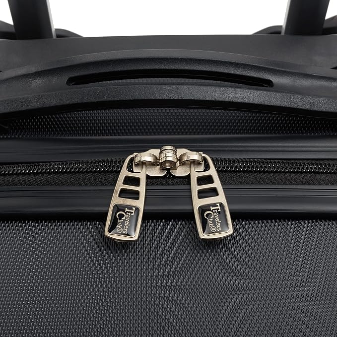 Travelers Club Cosmo Luggage, Black-20, 20-Inch