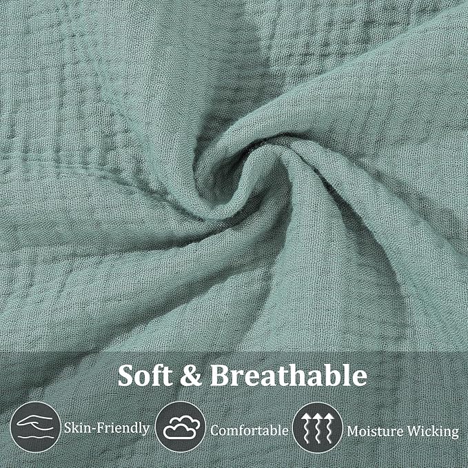 Muslin Nursing Cover Up for Breastfeeding, Soft & Breathable Cotton Breast Feeding Cover for Women, Full Privacy Breastfeeding Cover - Newborn Baby Essential, Green