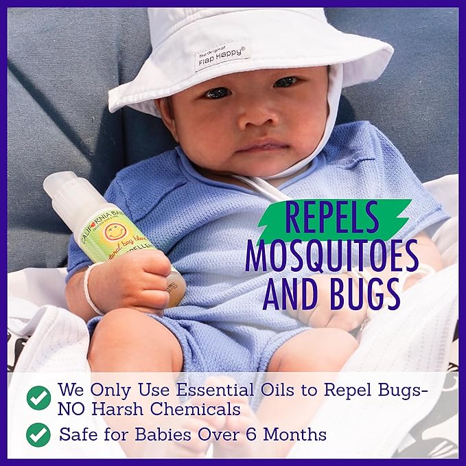 California Baby Natural Bug Spray Travel Size | DEET Free Mosquito Repellent | Baby + Kids Bug Spray | Citronella Spray | Great Smell | 59 mL / 2 oz