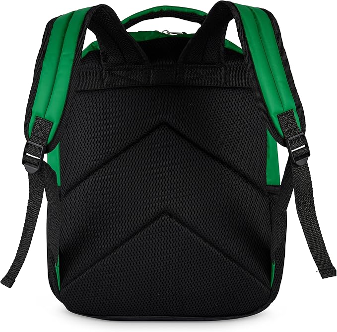 AI ACCESSORY INNOVATIONS Minecraft Backpack for Boys & Girls, Big Face Creeper School Bag with Front Pocket, TNT Rubber Molded Dangle, Green
